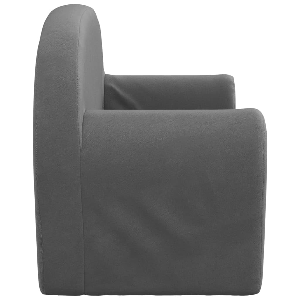 vidaXL Canapé pour Enfants 2 Places, Mini-canapé avec Housse Amovible, Canapé pour Tout-Petits, Meuble de Chambre d'enfant, Anthracite Peluche Douce