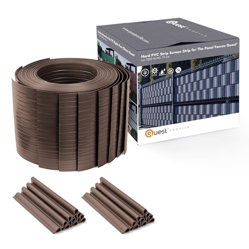 Quest Kit de lamelles Occultantes PVC – Brise Vue de Qualité Bandes de Protection pour Panneau Grillagé Clôtures Rigides – Hauteur : 19 cm - Longueur :...