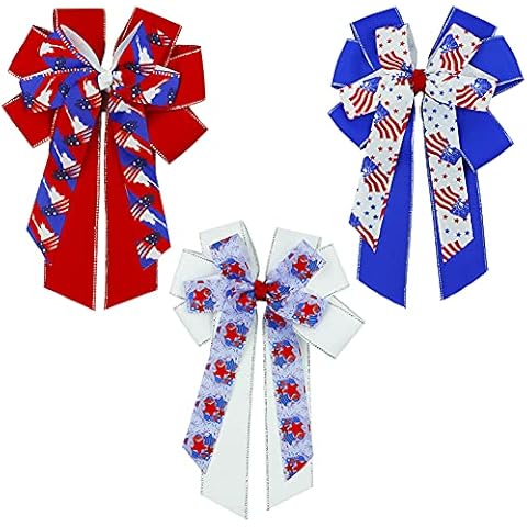Flag Clips Patriotic Hairwear July 4th Hair Accessories Cheerleader Hairpin Hair Bows for Girls Women (3C) Cover