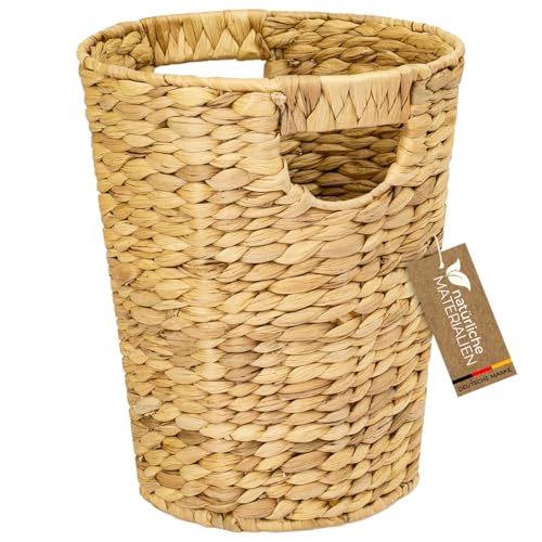 HMF Papierkorb Büro, Aufbewahrungskorb geflochten aus Wasserhyazinthe...