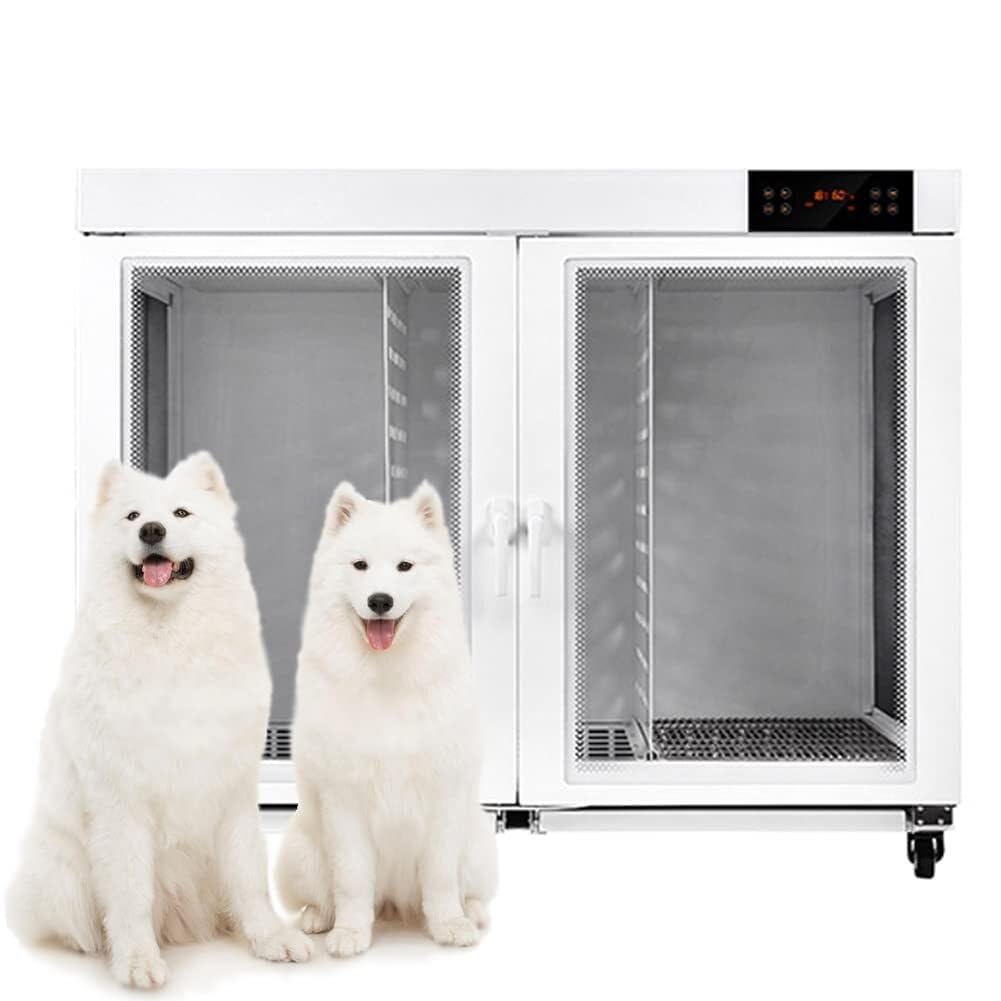 Caja secadora for mascotas grande Secador de cuidado for mascotas for perros grandes de hasta 45 kg, el ventilador de iones negativos puede aumentar el brillo del cabello, 8 potentes ventiladores for