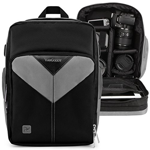 Camera Equipment Backpack Grey for Canon EOS RP, EOS R, Rebel SL1 SL2 SL3 T5 T6 T7 T5i T6i T6s, T7i, EOS-1D X, X Mark II