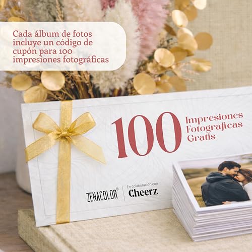 Miniatura 7 de Zenacolor Album Fotos Para Pegar Y Escribir - Album De Fotos Lino 30x22cm Beige - 50 Páginas Brancas Espaço Para 150 Fotos