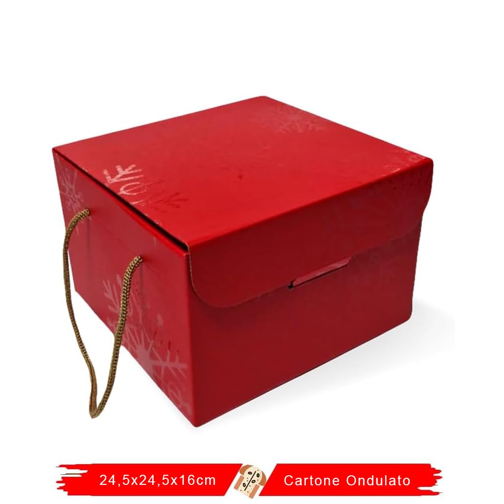 cubex professional Weinregal, Weihnachtsboxen und Panettonihalter aus Wellpapier, rot, Panettone Classico, Strenne