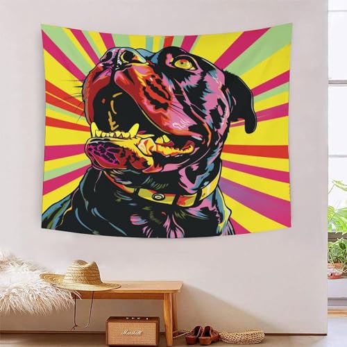 Tapisserie murale Rottweiler grand tissu déco pour chambre et dortoir