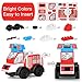 SmilePowo 12 Pack Different Pull Back Vehicles Cars for Kids,Construction Toys Sets,Engineering Car Building Educational Toys for Boys, Cement Mixer Truck,Bulldoze Excavator Dump Truck Model Kit