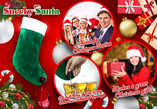 Sneeky Santa Green Stocking Wine Flask Dispenser Christmas Holiday Gift #TOP2