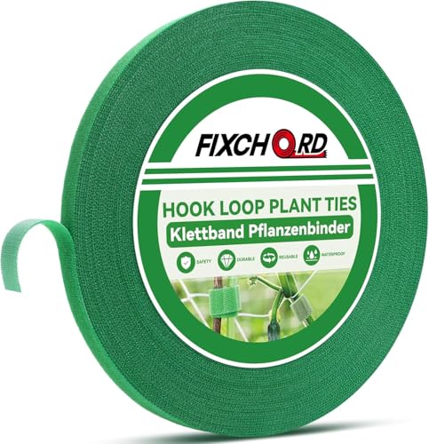 FIXCHORD Attaches de Jardin pour Plantes, 30m*12mm Attache Plante Grimpante, Attache Plante Grimpante pour Tomate, Liens de Plantes Bande de Fixation Réutilisable, Vert Tendre