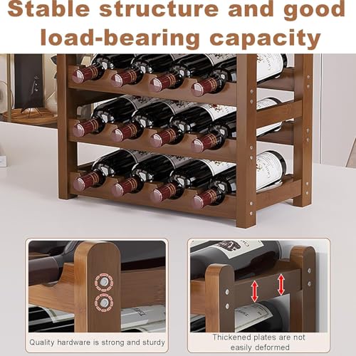 Soporte para botellas de vino 2 niveles madera 53x24x50cm miniatura 2