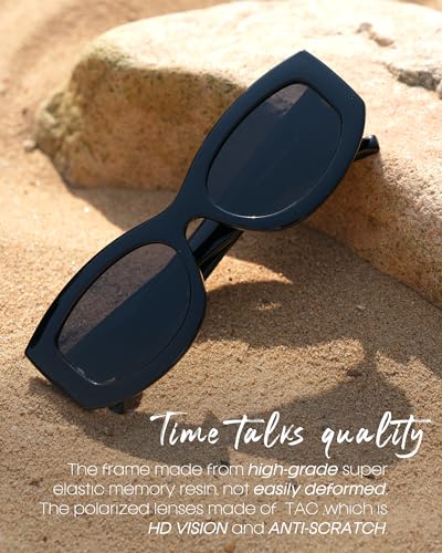 FURTALK Retro Polarized Sunglasses for Women Rectangular Cateye Classic UV400 Protection FT23144