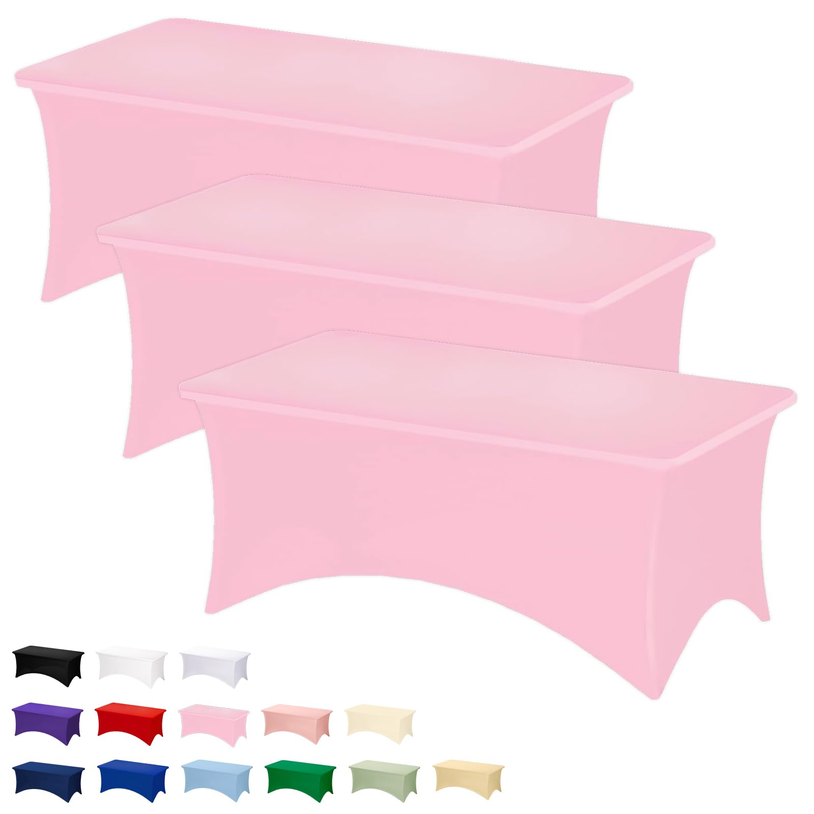Nappe rectangulaire extensible élasthanne rose 1,8m de fête banquet Fixwal