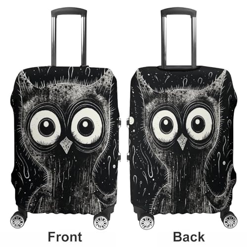 Travel Luggage Cover Elastic Suitcase Protector Anti-Scratch Washable Black And White Animal Luggage Sleeve Tsa Approved Carry on Covers Baggage Cover Fits 18-32 Inch Luggages3