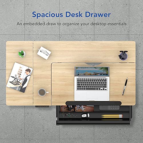 Flexispot Comhar Adjustable Drafting Table, Electric Standing Desk With Storage Drawers For Writing Drawing Crafting Working, 47.2" W X 23.6" D Angle Height Adjustable Desk, Puzzle Craft Artist Table #TOP3