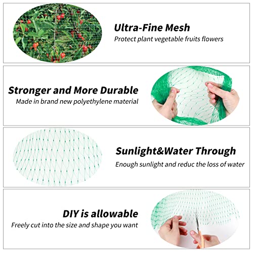 Kikhope Anti Bird Netting, 16.5 Ft X 66 Ft Garden Plant Netting For Protecting Vegetables, Plants And Fruit Trees From Birds And Animals #TOP3