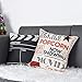 Uarter Decorative Movie Throw Pillow Case Set Cotton Linen Throw Pillow Covers Cushion Cover with Invisible Zipper, Movie Theater Pattern, 18'' 18'', Set of 3
