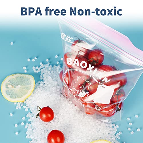 ECOOPTS 40×Zip Snack Bag | Ultra Strong Food Storage Bags with Double Zip | Small Size Freezer Bags Airtight, Leakproof, BPA Free Plastic Food Bags (15 * 16 cm)