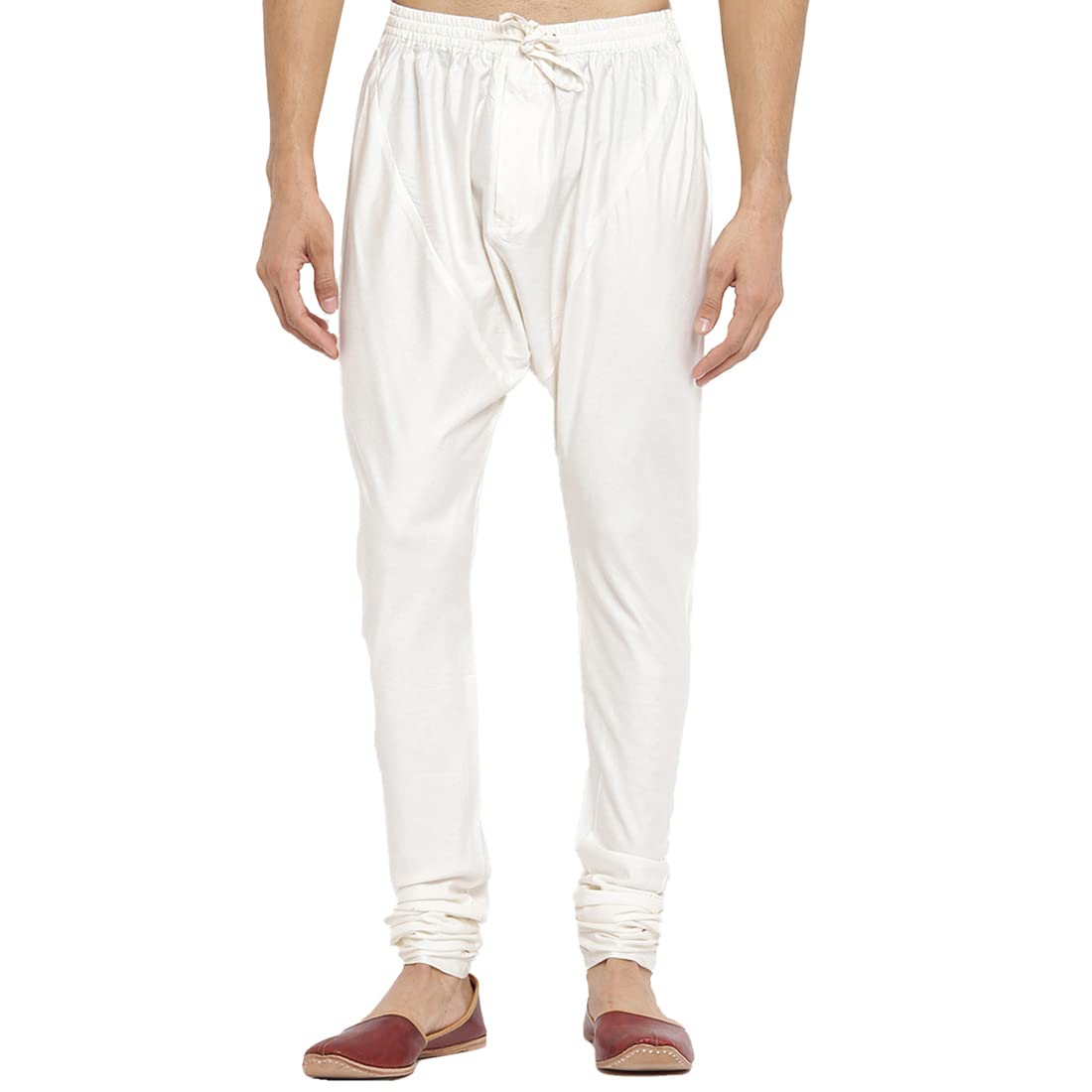 fabindia Men Silk Regular Fit Regular Churidar Viscose_Off White-picture-12