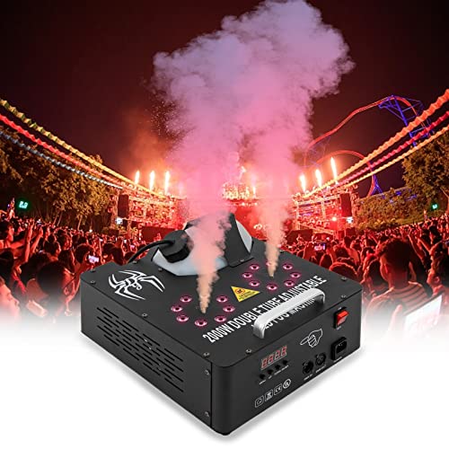 Máquina de humo de 2000 W con 16 luces LED RGB, control DMX y mando a distancia, efecto de iluminación para escenarios, bodas, fiestas y bares miniatura 3