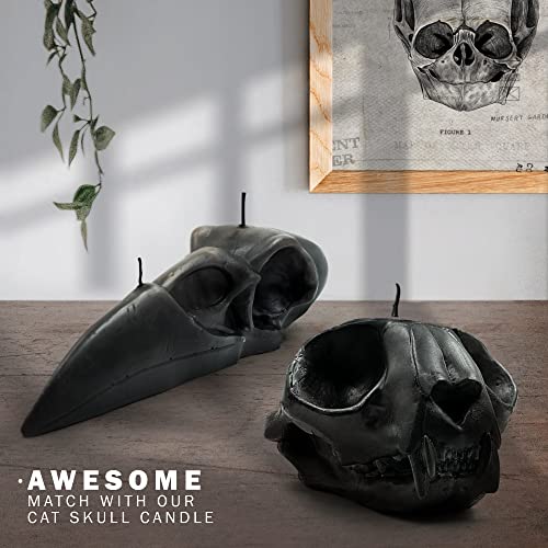 Gavia Raven Skull Candle Set - Scented - Gothic Decor - Witchy Room Decor - Goth Bedroom Decor - Skull Decor - Horror Decor - Spooky Home Decor - Gothic Home Decor - Witch Decor - Halloween Home Decor #TOP5