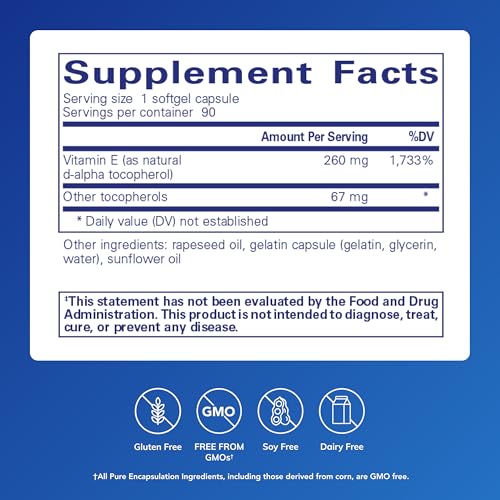 Pure Encapsulations Vitamin E Softgels