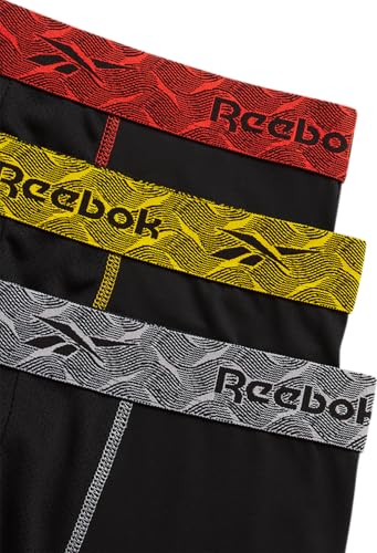 Reebok Men's 3 Pack Performance Compression Underwear - Soft Stretch Long Leg Boxer Briefs (S-XL)3