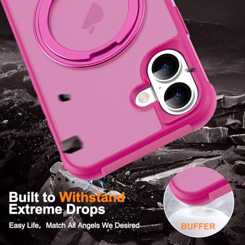 Image of Compatible with iPhone 16 Plus Case with Stand 6.7 inch,Rose Red