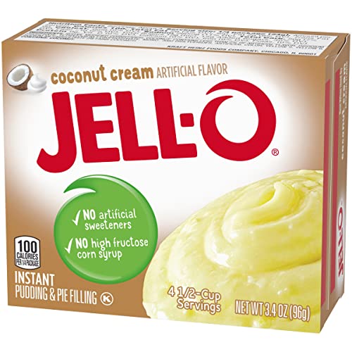 Jell-O Instant Pudding & Pie Filling, Coconut Cream, 3.4-Ounce Boxes (Pack Of 4) #TOP3