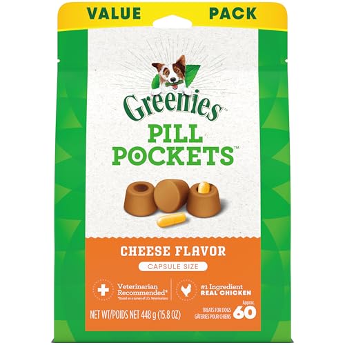 Greenies-Pill-Pockets-Large-Size-Soft-Dog-Treats-for-Capsules-Cheese-Flavor-Made-With-Natural-Ingredients-Plus-Minerals-Trace-Nutrients-158-oz-60-Count-Pack-of-1 Greenies Pill Pockets Large Size Soft Dog Treats for Capsules Cheese Flavor Made With Natural Ingredients Plus Minerals Trace Nutrients 158 oz 60 Count Pack of 1