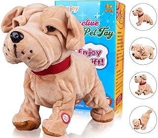 Marsjoy Sharpei Robot Toy Dog, Electronic Dog Toy, Plush Stuffed Animal Dog Toy
