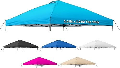 Cubierta superior de repuesto para toldo de 10 x 10, cubierta de repuesto con cuerdas de ventilación de aire, parasol impermeable recubierto de tela