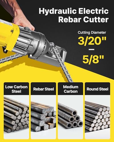 Image of VEVOR Electric Rebar Cutter, 900W Portable Hydraulic Cutting Machine 110V
