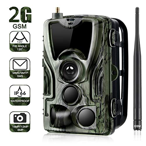 Suntek Caméra de Chasse 2 G 16 MP 1080p avec Vision Nocturne Infrarouge et Protection IP65 étanche pour extérieur, Jardin, Maison et Surveillance de sécurité (Carte SD Incluse)