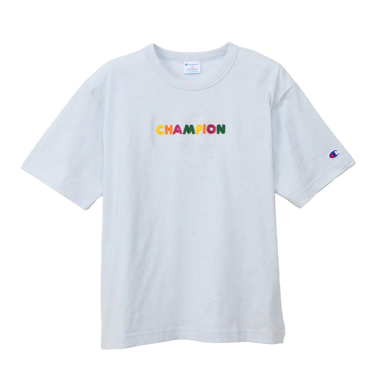 [チャンピオン] 半袖Tシャツ キッズ 半袖 丸首 COTTON USA RelaxFit グラフィックロゴ ラバープリント バインダーネック ショートスリーブTシャツ ガールズカジュアル