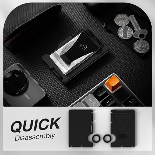 Wallet for Men, Minimalist Card Holder with Money Clip, Slim Metal Front Pocket Wallet, RFID Blocking3