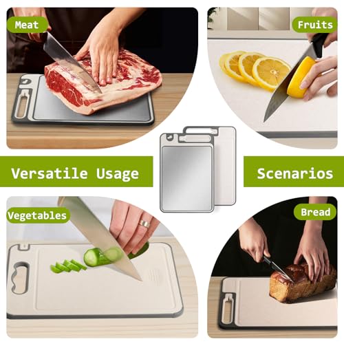 Tabla de Cortar Rectangular de Acero Inoxidable 3 en 1 miniatura 6