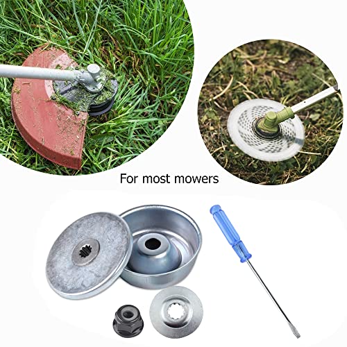 YPLonon Lawnmower Stihl Blade Adapter Kit 5PCS Brushcutter Strimmer Solid Blade Thrust Washer Rider Plate Collar Nut Screwdriver Blade Replacements Adapter Maintenance Kit for Trimmers Brush Cutter - Image 4