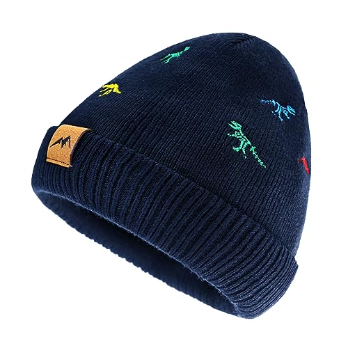 Image of XIAOHAWANG Knit Toddler Beanies Girls Boys Cute Kids Winter Hat Infant Dinosaur Baby Beanie Hats