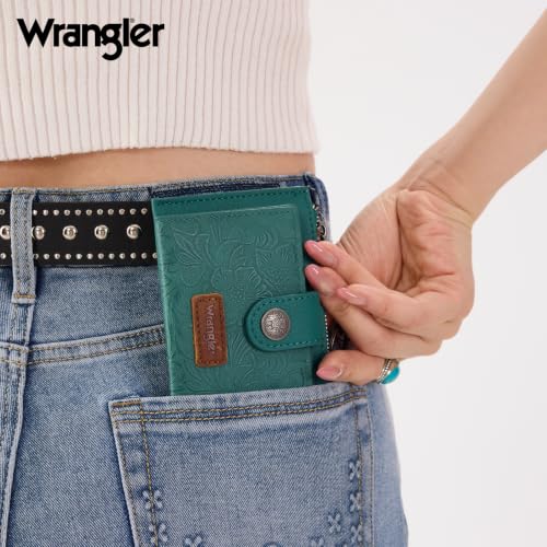 Image of Montana West X Wrangler Credit Card Holders Small Ladies Wallet Minimalist Card Holder for Women Simpl Keychain Wallet with Rfid Lining and Smooth Metal Zipper
