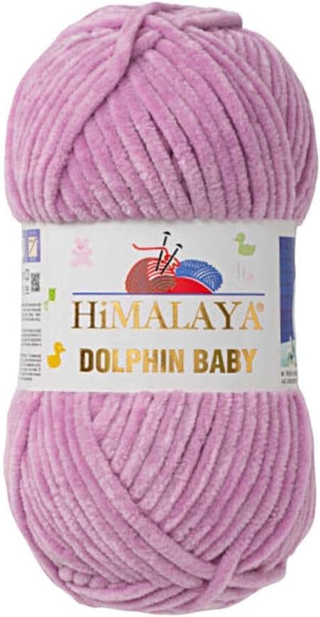 Himalaya Dolphin Baby Yarn Each Skein 100gr 120m Super Bulky Yarn for Knitting&Crocheting Ideal for Cardigans Shawls Blankets Hats and Home Textiles (1, 80334 Light Lilac) — image 1