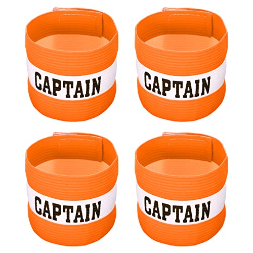 Brassard de capitaine football élastique PATIKIL orange anti-glissement pack de 4