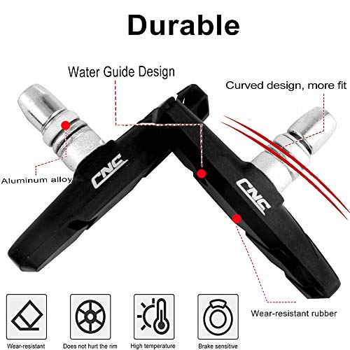 Image of Chooee Bike V-Brake Pads, Bicycle 70mm Brake Blocks Set, 2 Pairs Universal Brake Shoes