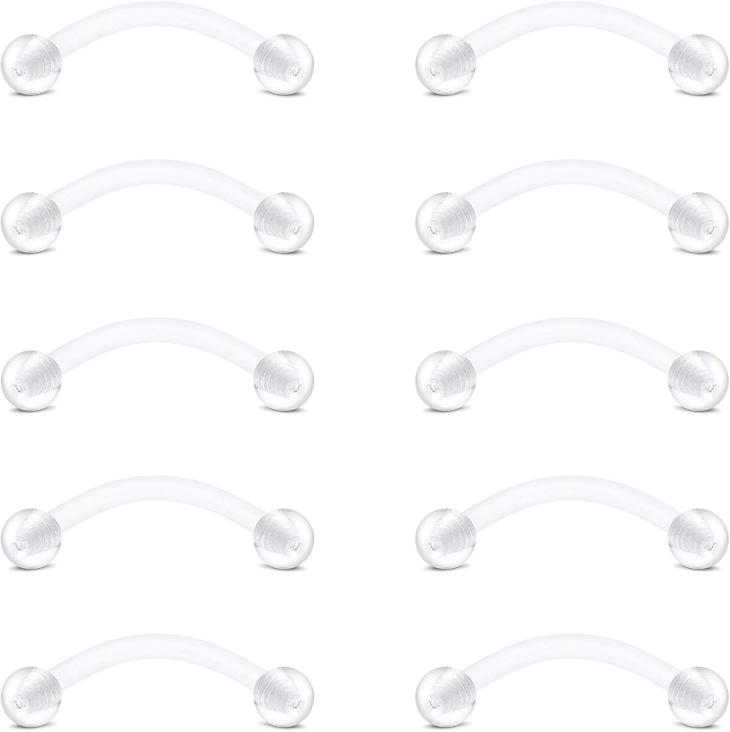 VCMART Plastic Belly Button Ring 14G Acrylic Navel Rings for Women Bioflex Belly Button Piercing Retainer for Sports Work Surgery 6/10/12/14/16/18MM