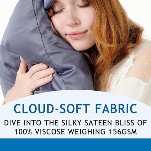 Pillow Cases, 100% Viscose Derived from Bamboo, Cooling Pillowcase, King Size, White, Set of 2 Zippered, for Hot Sleepers - Image 2
