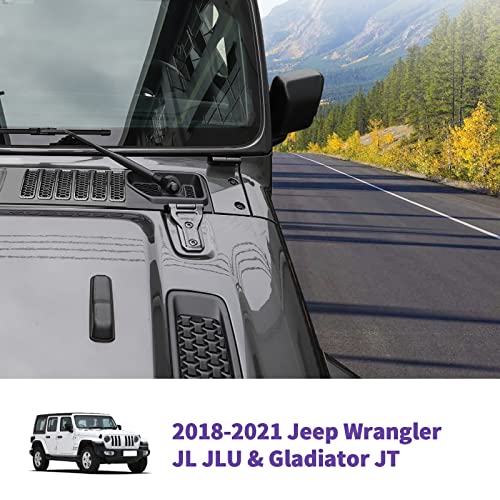 Image of Carbon Fiber Hood Vent Cover Cowl Panel Vent Cover Trim Fit for 2018-2026 Jeep Wrangler JL JLU & Gladiator JT Exterior Accessories
