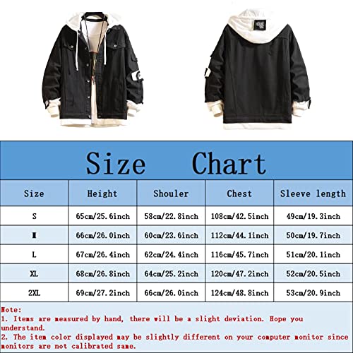 Babyhealthy FBAZW-FQ21160-LIGHT BLUE-M Men Denim Jacket With Hood Casual Button Down Jean Trucker Jacket Hoodies thumb #6