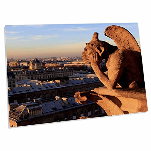 3dRose Notre Dame Cathedral Gargoyle Desk Pad