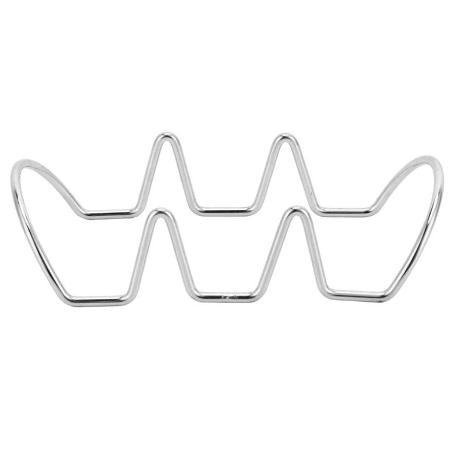 Taco Holder, Stainless Steel Taco Rack Holder, U Shaped Design, Double Sided, Holds Taco, Hot Dog, Cake, for Family Dinner, Party, Restaurant, Household, Baking (3 Grid)