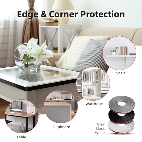 Image of U-Shape Edge Banding, 0.7 inch x 20ft TPE Black Veneer Edging Trim
