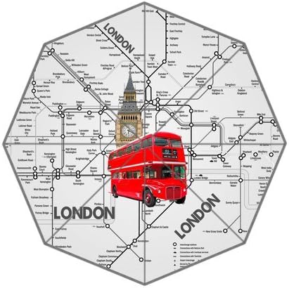 London Underground Map Bus Big Ben London England Elements Custom Foldable Rain Umbrella