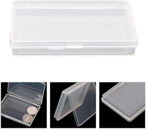 Miniatura 3 de AKOAK Caja rectangular de polipropileno transparente con tapa con bisagras para tarjetas, accesorios, manualidades, suministros de aprendizaje,
